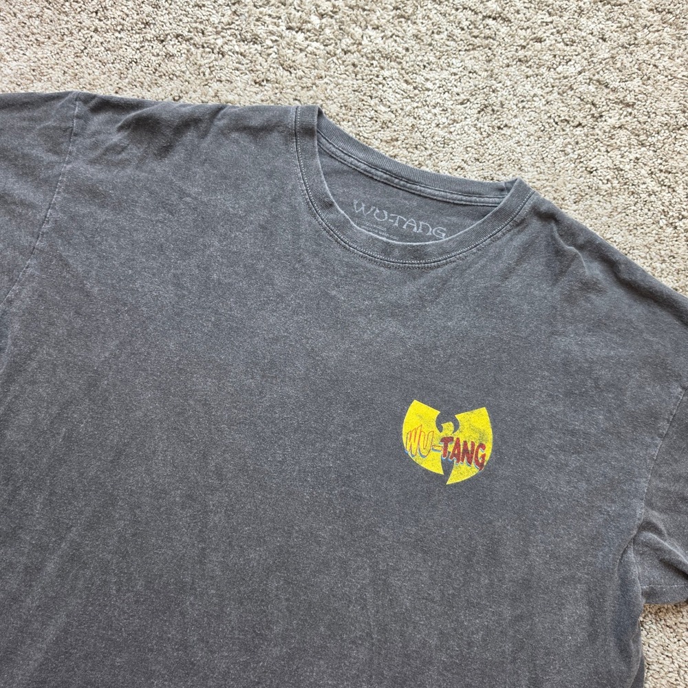 Wu-Tang Clan Mens Large Gray Cotton Acid Wash Graphic Hip Hop Tee WTC105837